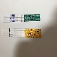 大概5号排卵，16号测出一点点粉印子，这几天测了下，大家看加深还算正常吗？打算初六去验血滴