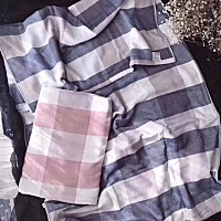 💕 雅赞♚格子浴巾套装 灰格子&粉格子，老公一套你一套！非常好👍 只要你用过纱布浴巾和毛巾，肯定...