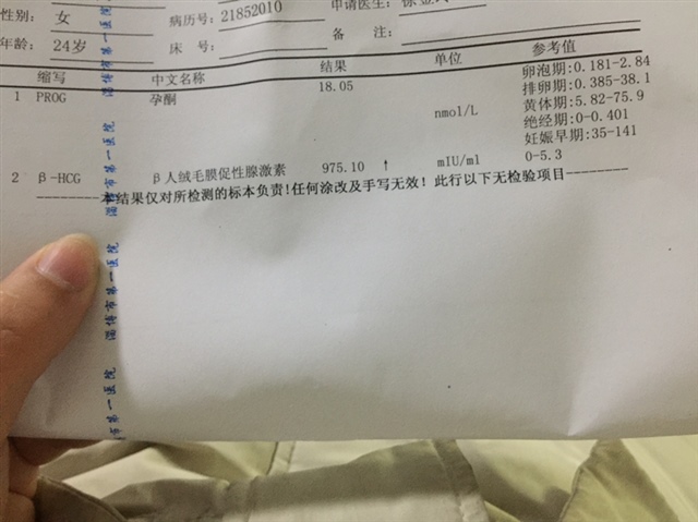 第二次检查孕酮比之前还低18.05，hcg也没有翻倍。