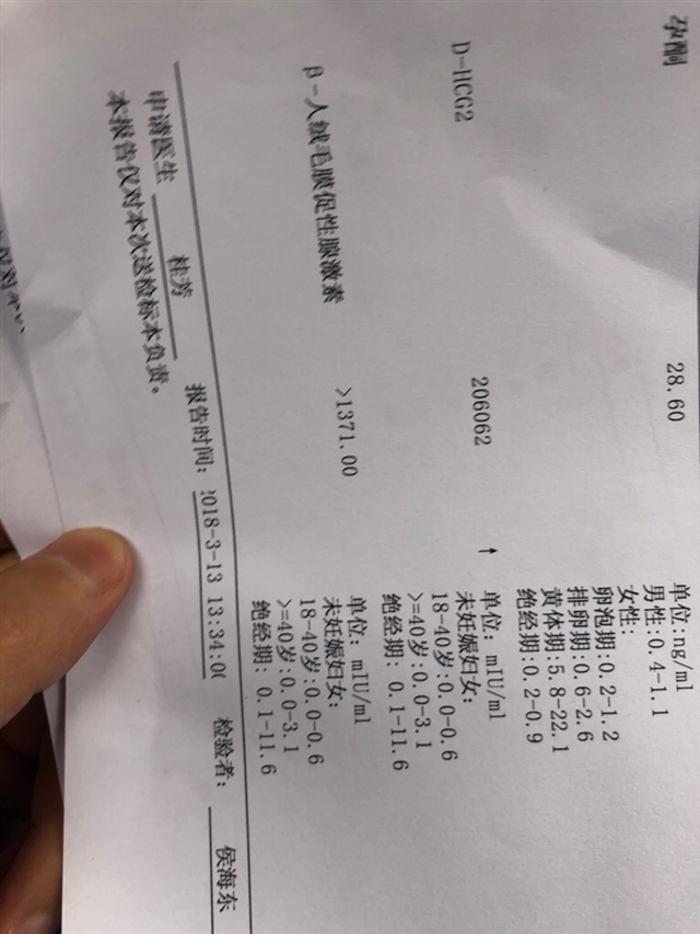 宝妈们这个正常吗？有点偏高D-hcg2