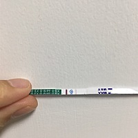 预测后天来姨妈，最近几天测早孕试纸，第二道杠越来越红。哪位有经验的美女能帮我看看今天早上这张图是...