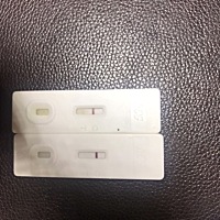 我月经不准，4.25号去做b超是排卵期，同房没有避孕，昨天晚上肚子有点疼，买了个试条查了一下，有一点水...