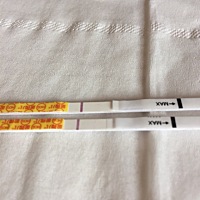 亲们，帮我看一下是不是有印，还是我眼花了，第一个是前天测的，下边是今天一早测的