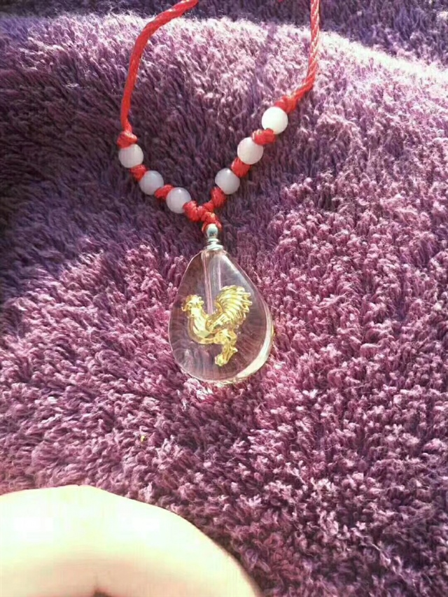 胎毛属相水晶吊坠