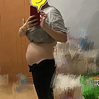 4个半月，肚子是不是大了点～胖了15斤～