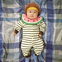 宝宝100天的照片，刚开始母乳不足，后来纯母乳喂养，白白胖胖的，🙈🙈