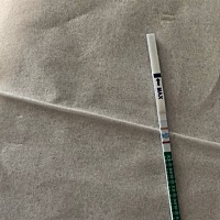 今天测了颜色深一点了，希望宝宝健康