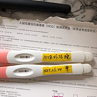 5月22是末次月经，验孕棒测试等了一会才出现淡淡一条印，这是怀了吗？