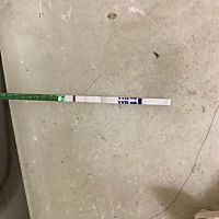 来大姨妈了，但是特别少，几乎没有，只有去厕所用纸的时候有点褐色分泌物，今天测了一下是这样的，会怀孕吗