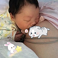 7.10号下午40+2剖腹产,军大衣8.4斤。四维跟出生后很像啊。