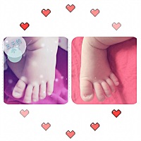 我们五天啦，拿一组对比图片。姐弟两的五天。