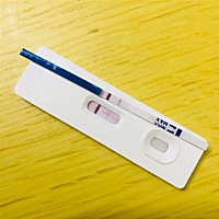 这是今早刚刚没多久，先验的卡型试纸的紧接着验的纸质的试纸，不确认怀没怀