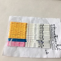 末次月经7月8号，，7月25号测到plsz强阳，25号凌晨AA一次，坐等开奖。8月5号开始测到意念灰，姐妹们看看...