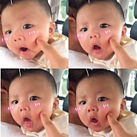 婆婆说今天阳光比较温和☀️，叫我把宝宝抱出去晒一晒，懒得抱出去晒了，就来这里晒一晒吧😄