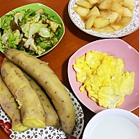 怀孕后就爱素食，地瓜我最爱，姑姑家种的地瓜超级好吃，甜而不腻，还很香