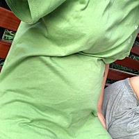 四个月，一斤没长，肚子这么大了