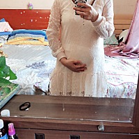 30周的肚子是不是好小？自己倒是胖了好多！亲戚和邻居都说，怀的轻松估计又是儿子👦。我想要女儿呢