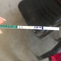 刚测的时候是一条杠。后来我放袋子里 有一个小时了。看到这样情况。 这是什么意思