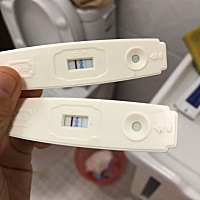 上面是今天早上验的，下面是昨晚的，这是不是怀孕啊，我怕空欢喜