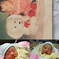 我们玖玥和粑粑小时候简直是一模一样😍