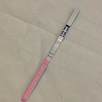 排卵日后第8天排卵试纸测到这样，是不是有可能啊？最近几天腰特别疼。肚子也是有姨妈感疼痛。