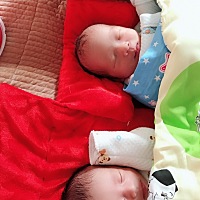 双胞胎男孩  今天你们已经来到这个世界十五天了 愿你们健康快乐成长