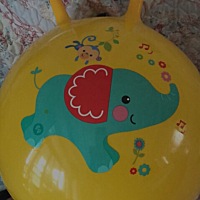 今天买了个费雪的球，40cm九块钱