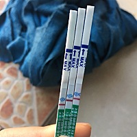 早上测了浅浅的线，到了晚上测了白版，请有经验的宝妈帮忙分析一下，还有三天就到大姨妈