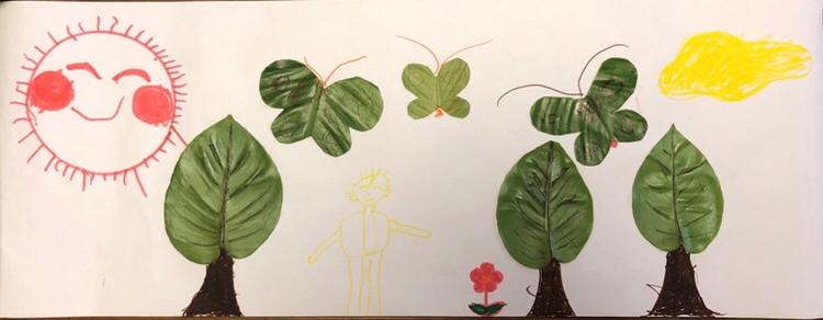 作品展示，中间画的小男孩也是丑出了高度