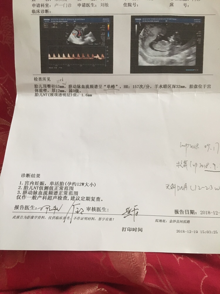 亲们谁懂的帮我看看这个NT，会影响宝宝发育吗？