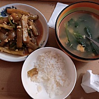 我的月子餐，不想经常吃那个大补的汤，偶尔吃的青菜，菠菜汤挺好的，还有糖醋茄子😋