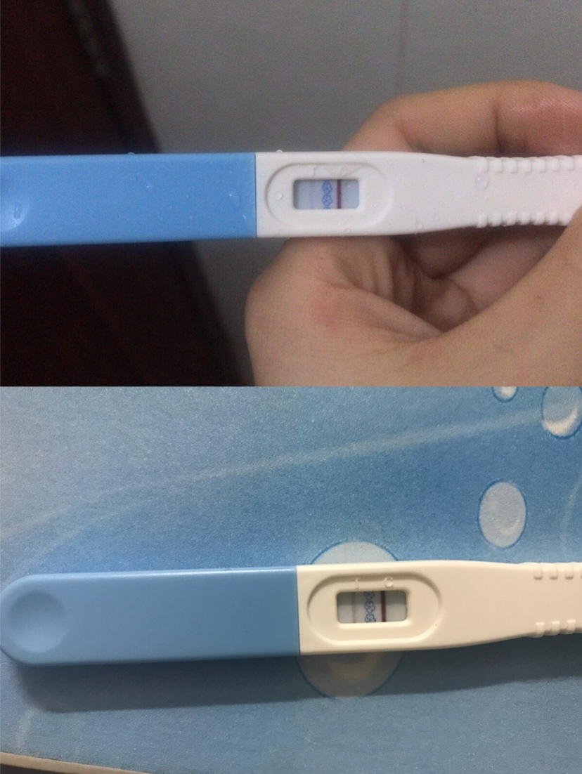 请各位姐妹们帮忙看下，这样是怀孕了吗？上图是昨天晚上测的，下图是今天晨尿早上测的。