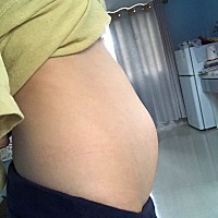 怀孕5个月跟生完以后，被摧残的肚子，但一切