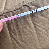 之前测试了有一条很模糊的，第二天又测试没有，请问我是怀孕了吗？？