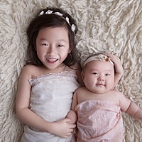 nati100天和姐姐...一个像我一个像老公...两个小公主👸幸福