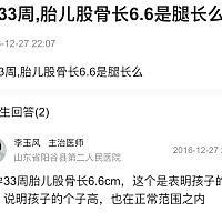 孕33➕1 股骨长6.6cm. 胎宝宝腿长吗？