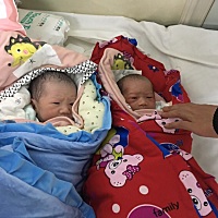 双胞胎儿子报喜了，大宝5.8斤，小宝4.6斤，母子平安，来接好孕吧