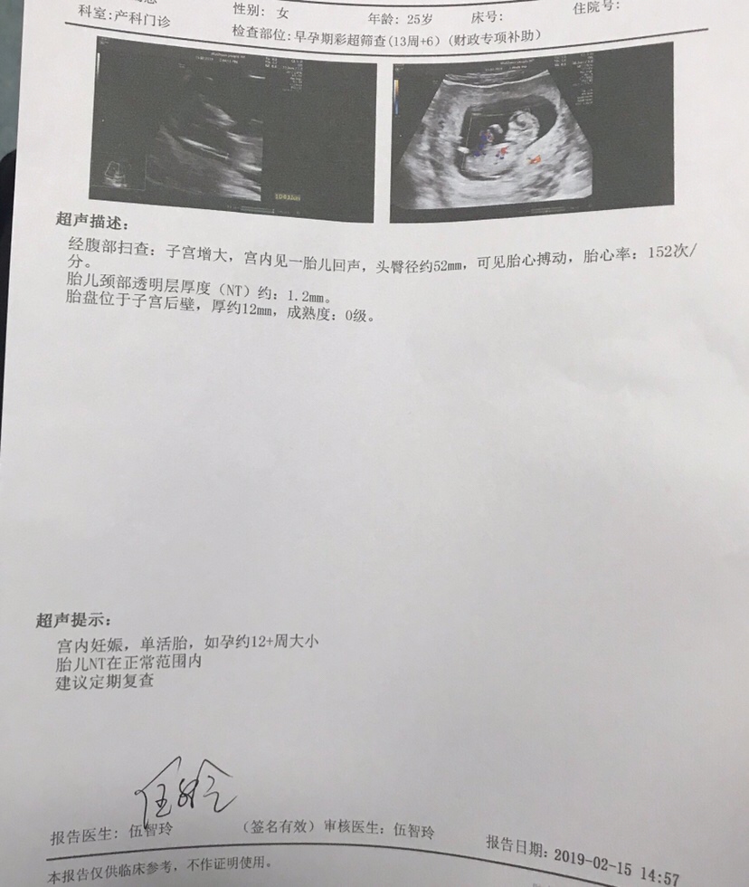 好奇心爆炸了。12周NT顺利过～能看出男宝还是女宝吗？都一样喜欢～就是好奇～好给BB准备衣服鞋袜呢🥰🥰