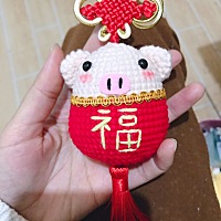 汽车挂件招财🐷来一个，带孩子出不了门，那就做些手工好了