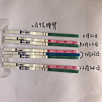 每天都至少用两种不同早孕试纸测，虽然有加深但还总不踏实，因为还没看到两杠大红杠 ，好好的，不管你是...