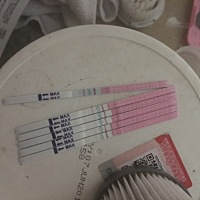 请问下亲们。。我这个排卵试纸测试出来的算阳性吗？会排卵吗？？实际看会比图片深一点点，但是还是比检...