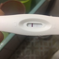 我想问下，我刚开始测得时候只有一条红色的，大概等了十几分钟，就显示还有一条淡淡的粉色，这是怀了没...