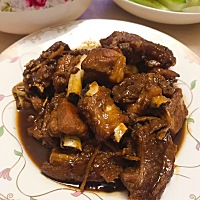 糖了个醋，排了个骨 老公炒了个西兰花 吃饱了