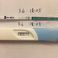 2月15号末次月经，（总是浑身无力，偶然肚子会疼，还会想吐），昨天晚上测的大白板，今天下班18:00测的...