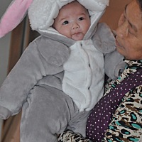 马上两个月了，我宝宝好像是她奶奶生的，晚上跟她奶奶睡，白天她奶奶抱着玩，尿不湿她奶奶换，我奶涨的...