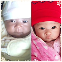 时隔八年，又添一小公主，基因真的强大，姐妹两太像了。呵呵。跟孩爸开玩笑说，不需要做亲子鉴定了。😄