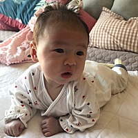 昨天宝贝自己第一次翻身成功！2个月16天～