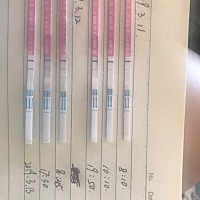 第一个月那么认真的测排卵 确实有一点一点变深 不知道还要多久才能强阳呀姐妹们 有经验的给我看看吧