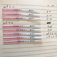 姐妹们帮忙看看 知道昨天晚上还一直颜色在慢慢变深 结果今天早晨一测还没到强阳呢 就直接变弱变浅了 是...