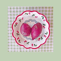 紫薯泥打卡 六个多月宝宝，紫薯蒸二十分钟搅泥，拌米糊l里。希望宝宝健康成长